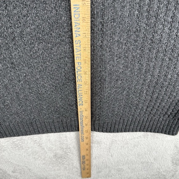 Eddie Bauer Henley Sweater Mens‎ M Gray Cotton Fisherman Heavy Classic Grunge - Picture 8 of 10